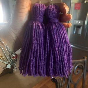 Purple Tassel Earrings